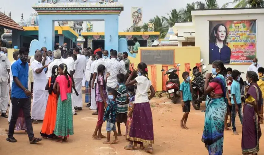 People of Thulasendrapuram celebrate Kamala Harris being elected as the President of America